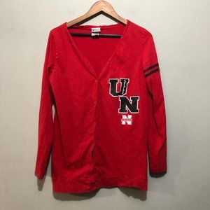 Campus Lifestyle Long Sleeve Button Front Cardigan Cornhuskers Red Large